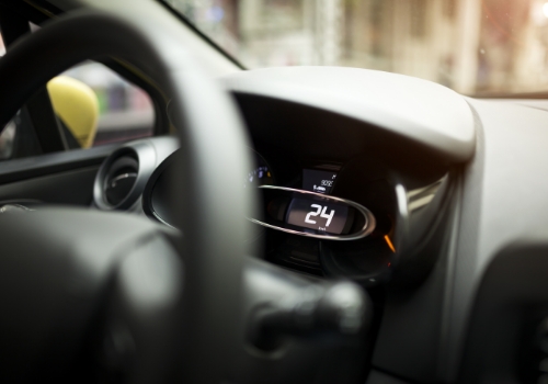  digital dashboard of an electric car